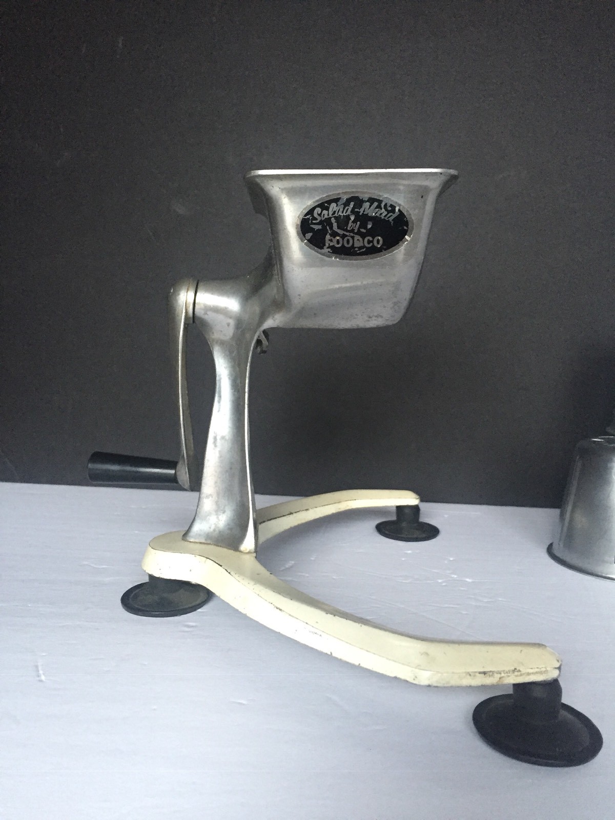 Vintage Salad-Maid Food Processor Chopper Shredder Grater w/ 4 Cones