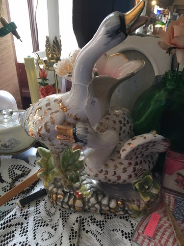 Porcelain Antique Vase Very Unique Geese Surround The Vase Circa 1930’s