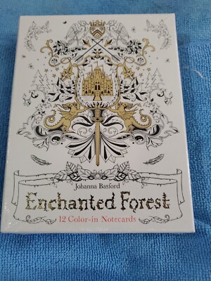 Johanna Basford 12 - Color-in  Notecards Enchanted Forest Stationary