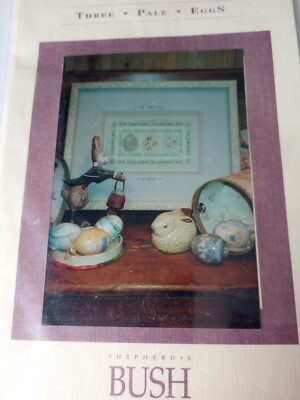 New Shepherds Bush Three Pale Eggs Cross Stitch Kit With Beads Fabric 1998