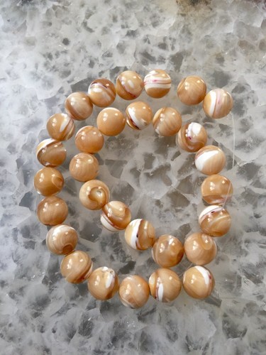 11” Bead Mother Of Pearl Shell Natural 10 Mm Round