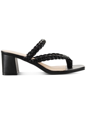 Черные женские босоножки без шнуровки на каблуке с круглым носком SUN STONE Wiinnie, размер 9 м