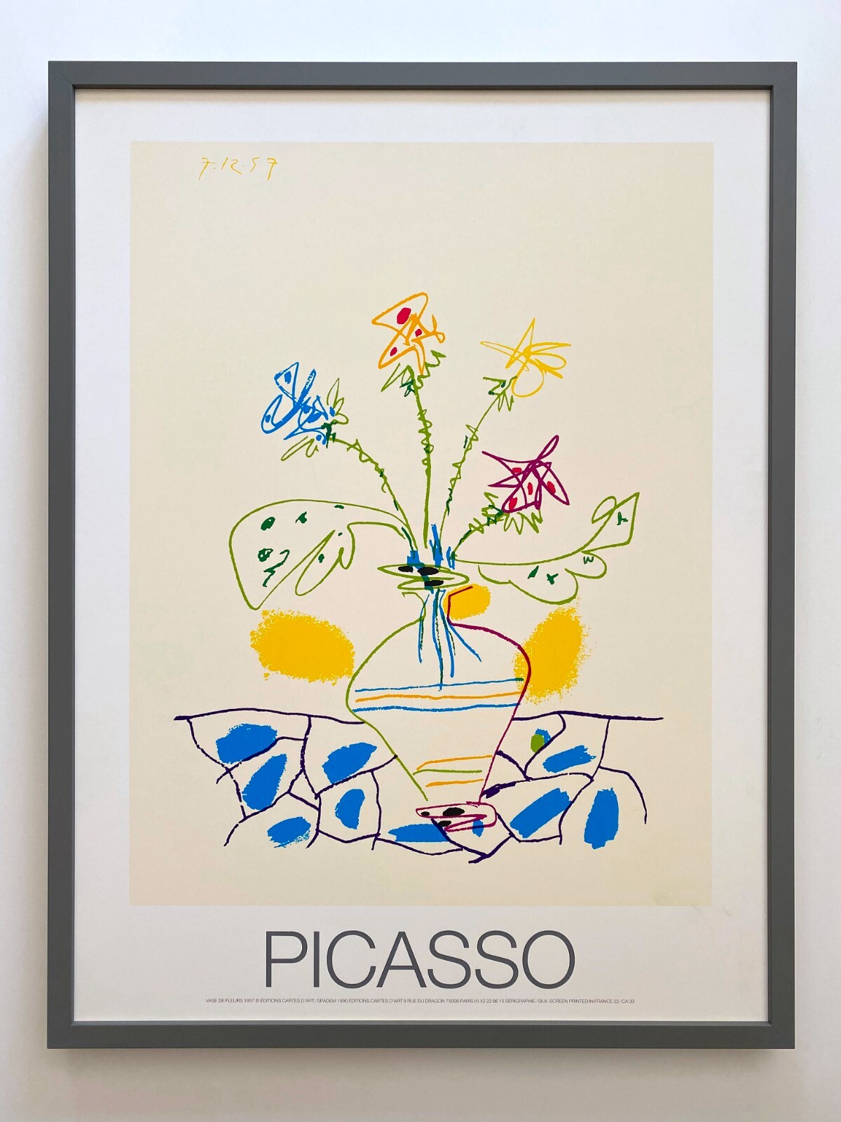 Pablo Picasso、Verre et vase de fleurs Vase With Flowers (vase De Fleurs) by Pablo Picasso 1943