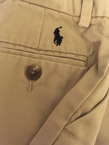 Ralph Lauren Polo SKINNY Khaki Pants •BOATING KHAKI• w/ NAVY Pony Logo Boys 7