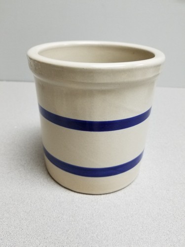 2 Qt Roseville Robinson Ransbottom Stoneware Pottery Crock+