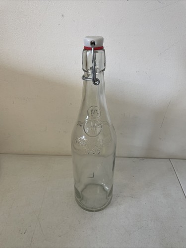 VTG BOTTLE w/STOPPER GEYER FRERES MAISON FONDEE EN 1895 Clear/Glass FRANCE
