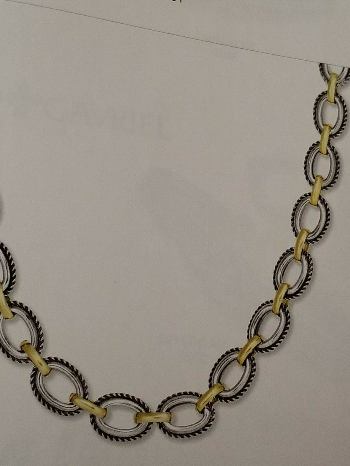 Pre-owned Phillip Gavriel Designer Oval Link Toggle Necklace 18k Gold Sterling Silver 18"