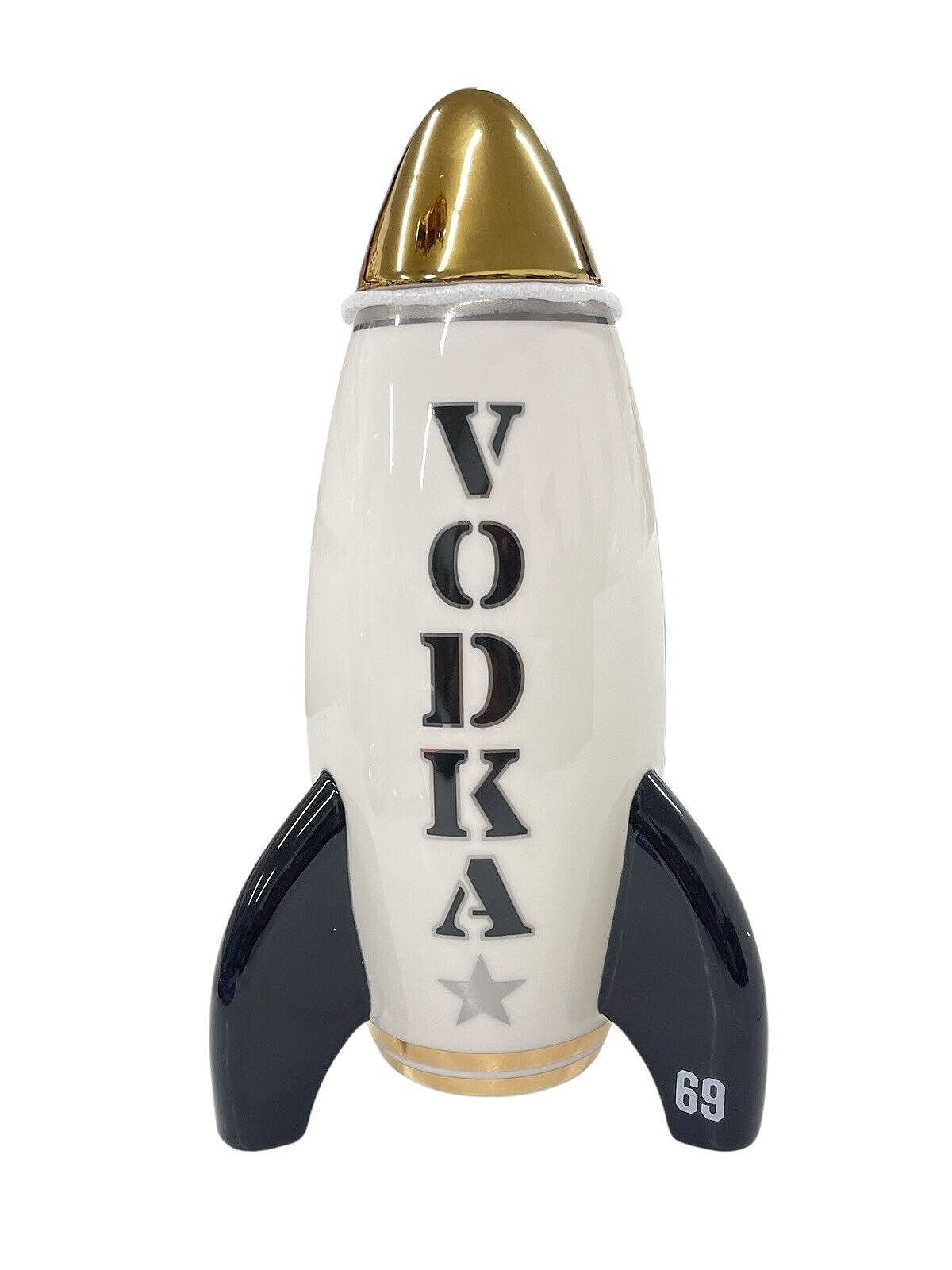 Jonathan Adler Rocket Vodka Decanter Porcelain with Gasket Seal New