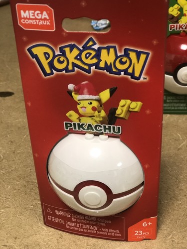 Mega Construx Pokemon Lot of 2 Santa & Candy Cane Pikachu FVK72 New Christmas