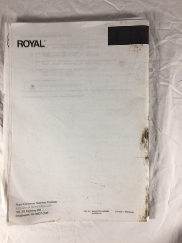 Royal Alpha 9150 Cash Management System Instruction Manual