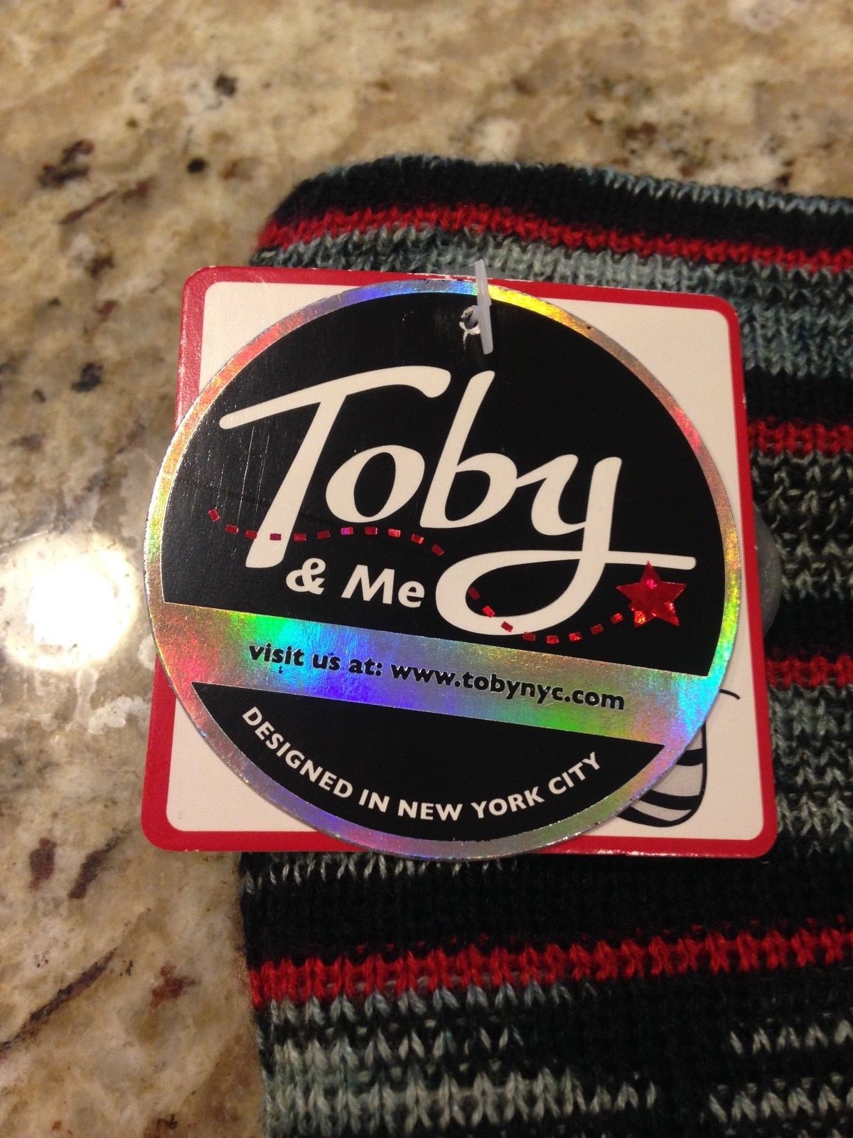 Toby N Me Adult Reversible Black/Red/Gray  Stripe Cowl Scarf