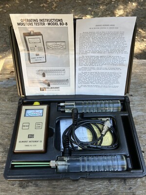 Delmhorst BD-8 Moisture Tester Meter  Tested / Works Still Looks New w/ Case
