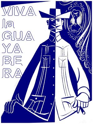 2988.Viva la guayabera cuban fashion design Poster.Home decor interior room art