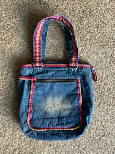 Y2K DENIM JEAN PURSE TOTE BAG VINTAGE IGIRL EARLY 2000s PINK