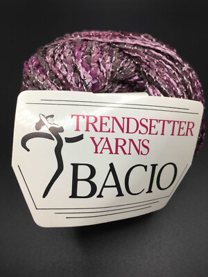 TRENDSETTER BACIO Yarn. Purple Berry Shade. 53% Viscose. 50 grams. Made in ITALY
