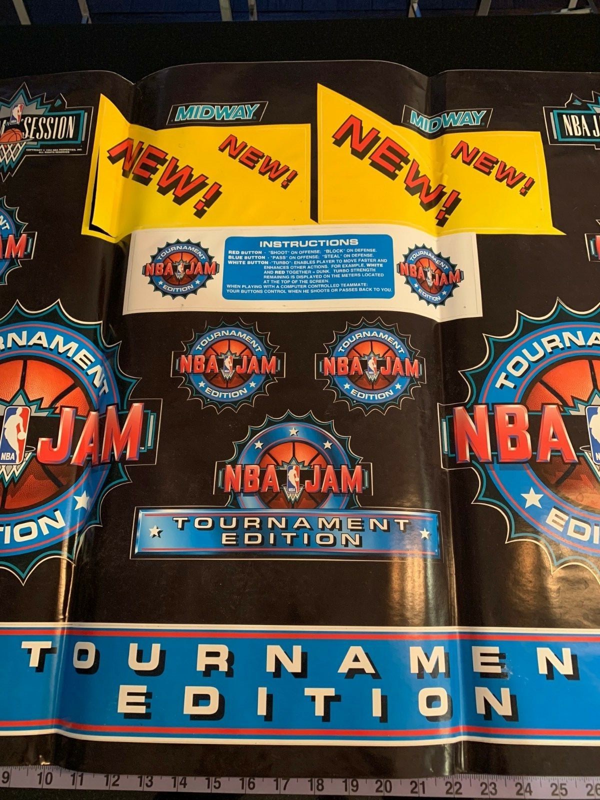 NBA JAM Complete Sheet Decals Vinyl NOS 1X Sticker Arcade Machine