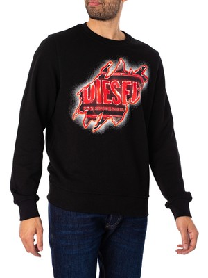 

Мужская толстовка Diesel с рисунком Ginn, черная, Черный