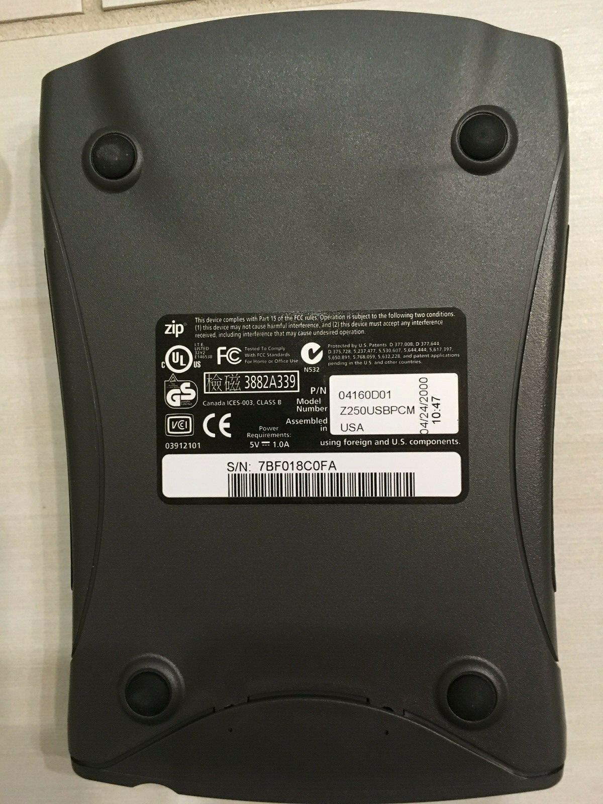 Iomega Zip 250 USB WORKING plus cables