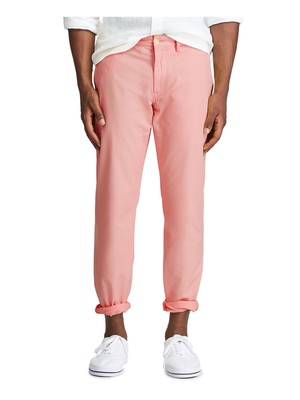 

POLO RALPH LAUREN Мужские розовые брюки чинос Bedford прямого кроя стрейч, Розовый, 710690138076