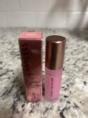 NIB New LAWLESS Lip Gloss FORGET THE FILLER Full Size DAISY PINK Plumping