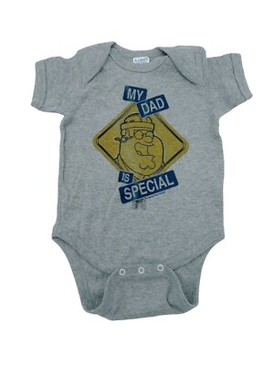 Rabbit Skins My Dad Is Special Baby One Piece Bodysuit Gray Size 12 Months