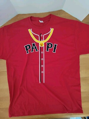 Boston Red Sox Big Papi Stadium Giveaway Shirt Red Gold Chain Size XL