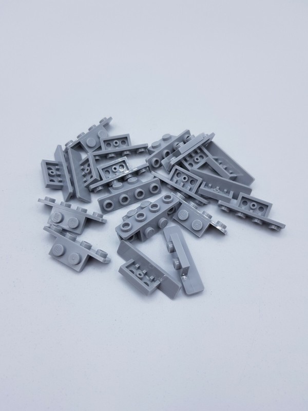 Lego Lot 20 X Angle Plate 1x2 / 1x4 Light Bluish Gray Ref 28802 / 6168615 *Neuf*