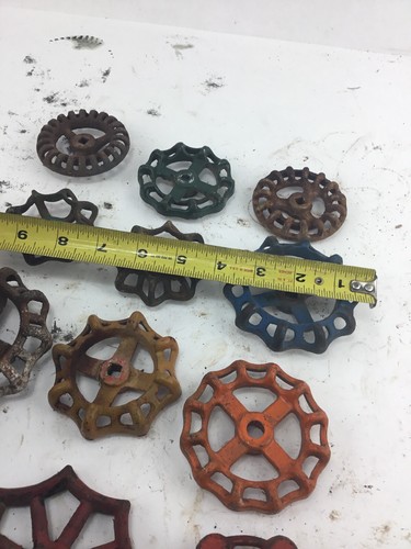 LOT OF 15 WATER VALVE FAUCET HANDLES VINTAGE INDUSTRIAL STEAMPUNK SALVAGE LOT