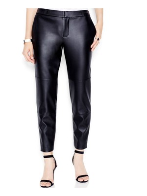 

RACHEL ROY Женские прямые брюки из искусственной кожи, Черный, RMFB014417TA