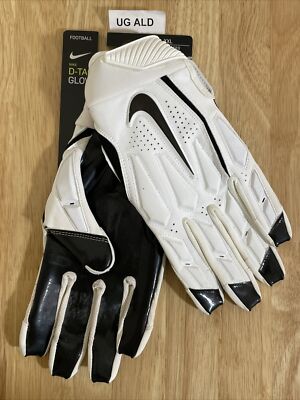 Nike D-Tack 6.0 Padded White/Black Lineman Football Gloves Size 2XL CK2926-101
