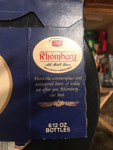 Rare Rhomberg Brewing 1985 All Malt Beer Six pack Bottle Holder Dubuque