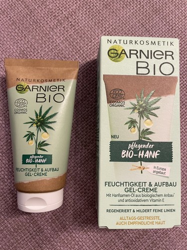 2x GARNIER BIO HANF 50ml GEL-CREME TAG FEUCHTIGKEIT AUFBAU Naturkosmetik VEGAN