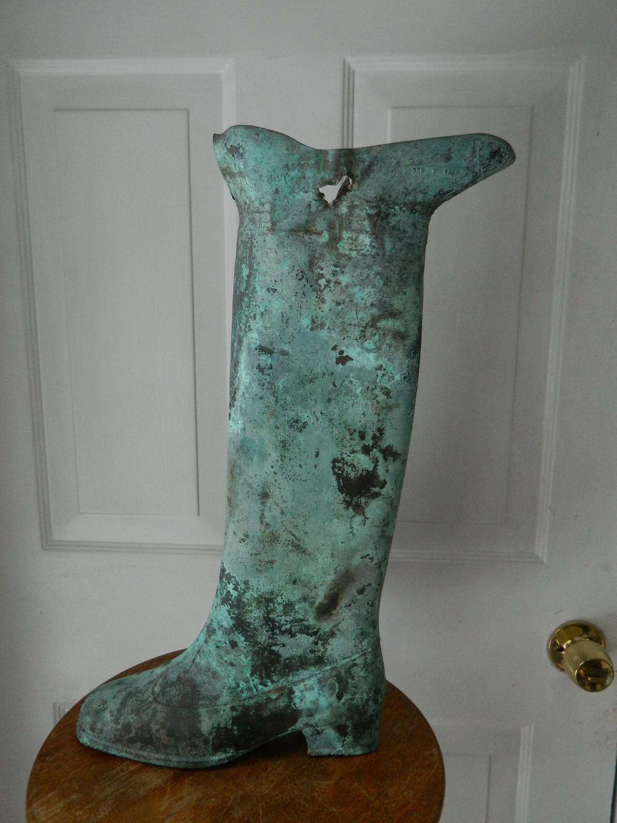 Antique Copper Boot Trade Sign Wonderful Green Verdigris FREE SHIPPING