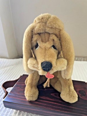 VINTAGE THE RUSHTON COMPANY Plush Stuffed Sad Bloodhound Hound Dog 12