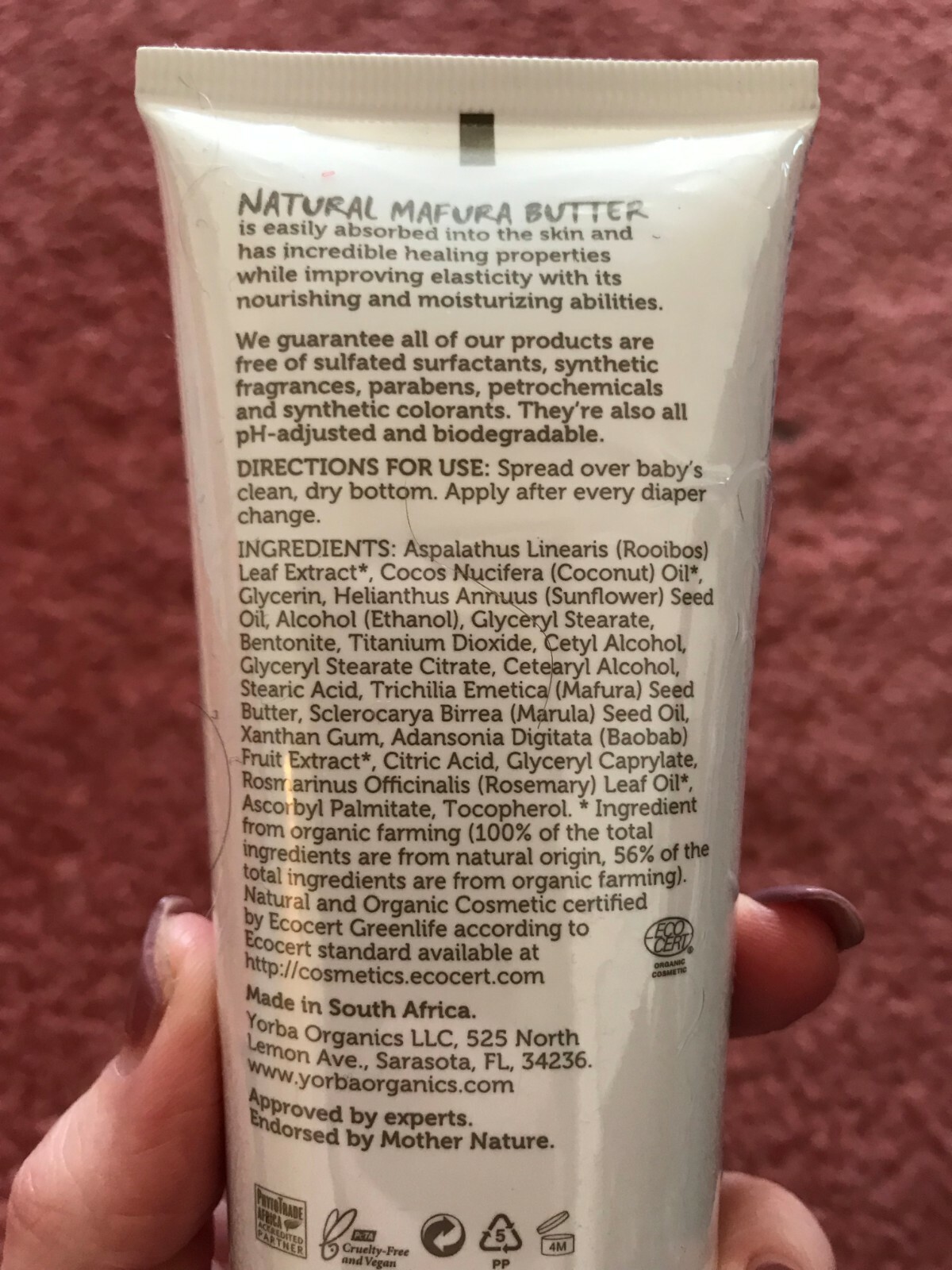 Yorba Organics Baby Lotion and Diaper Cream (New)