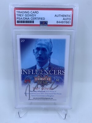 Trey Gowdy Signed 2016 Leaf Decisions Influencers IP Auto PSA/DNA South Carolina