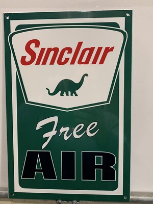 Vintage Style Sinclair Free Air Gas Pump Steel Metal Top Quality Sign