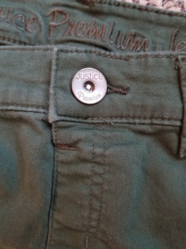 Justice Premium Girls Jeans 14 1/2 plus Simply Low Jeggings stretch Green