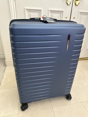 New Traveler s Choice Spinner Luggage, Tie Down Straps, Navy Blue, Size 29 