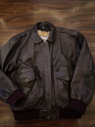 VINTAGE B52 Superfortress Jacket Men Extra Large Brown Leather Aviator Bomber