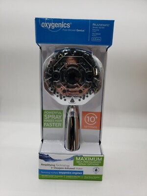 Oxygenics 10 Settings AMP Model 82148 Chrome 2.0GPM Handheld Shower NEW