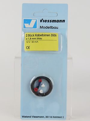 3506  VIESSMANN - ESCALA H0 - BOMBILLA 1,8MM. 3U. AZUL Spare bulb blue T 1/2(c3
