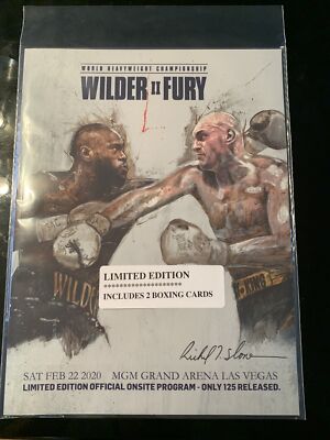 Tyson Fury vs Deontay Wilder 2 Limited Edition Program with 2 Cards/Slone Cover
