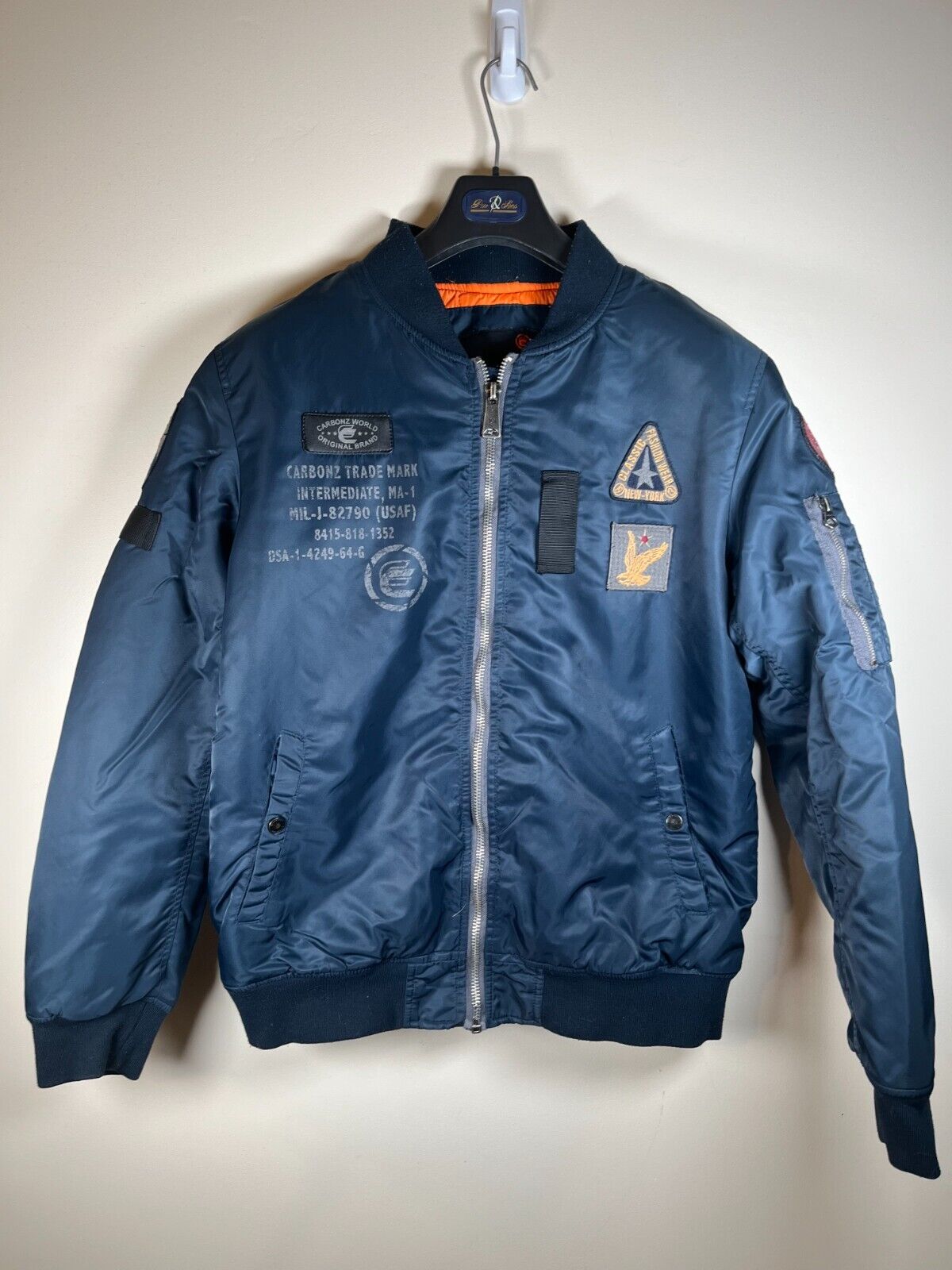 CARBONZ ORIGINAL WINDBREAKER CRB Mens Winter Full Zip Blue CARBONZ ORIGINAL WINDBREAKER CRB Mens Winter Full Zip Blue