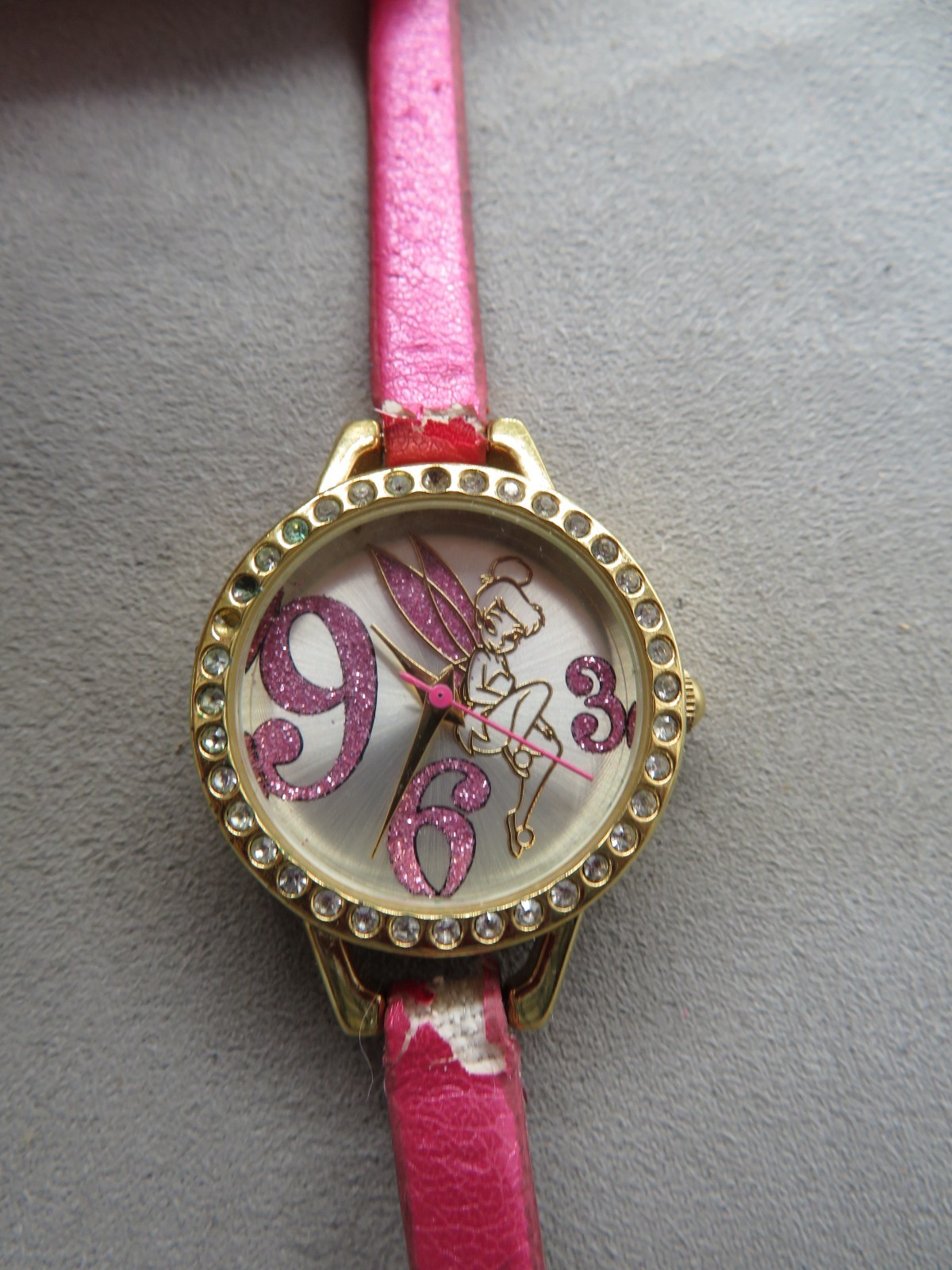 Tinker Bell Pink Glitter Watch New Battery