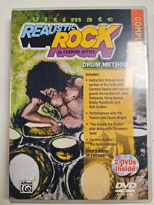 ULTIMATE REALISTIC ROCK Complete Drum Method DVD Carmine Appice how to 2 dvd