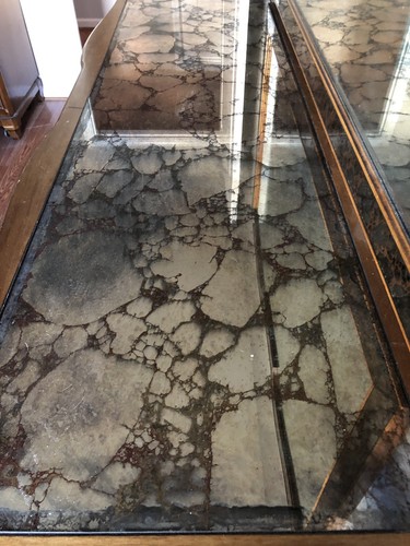 ANTIQUE STYLE FRENCH PROVINCIAL DRESSER CONSOLE WITH MIRROR TOP