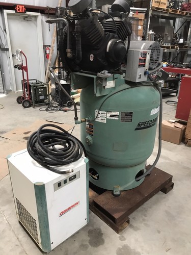 2010 SpeedAire 1WD73 Air Compressor With Dryer. 2 Stage 10 HP, 3 Phase.