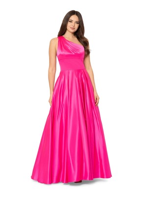 BLONDIE Womens Pink Lined Tulle Sleeveless Formal Gown Dress Juniors 1