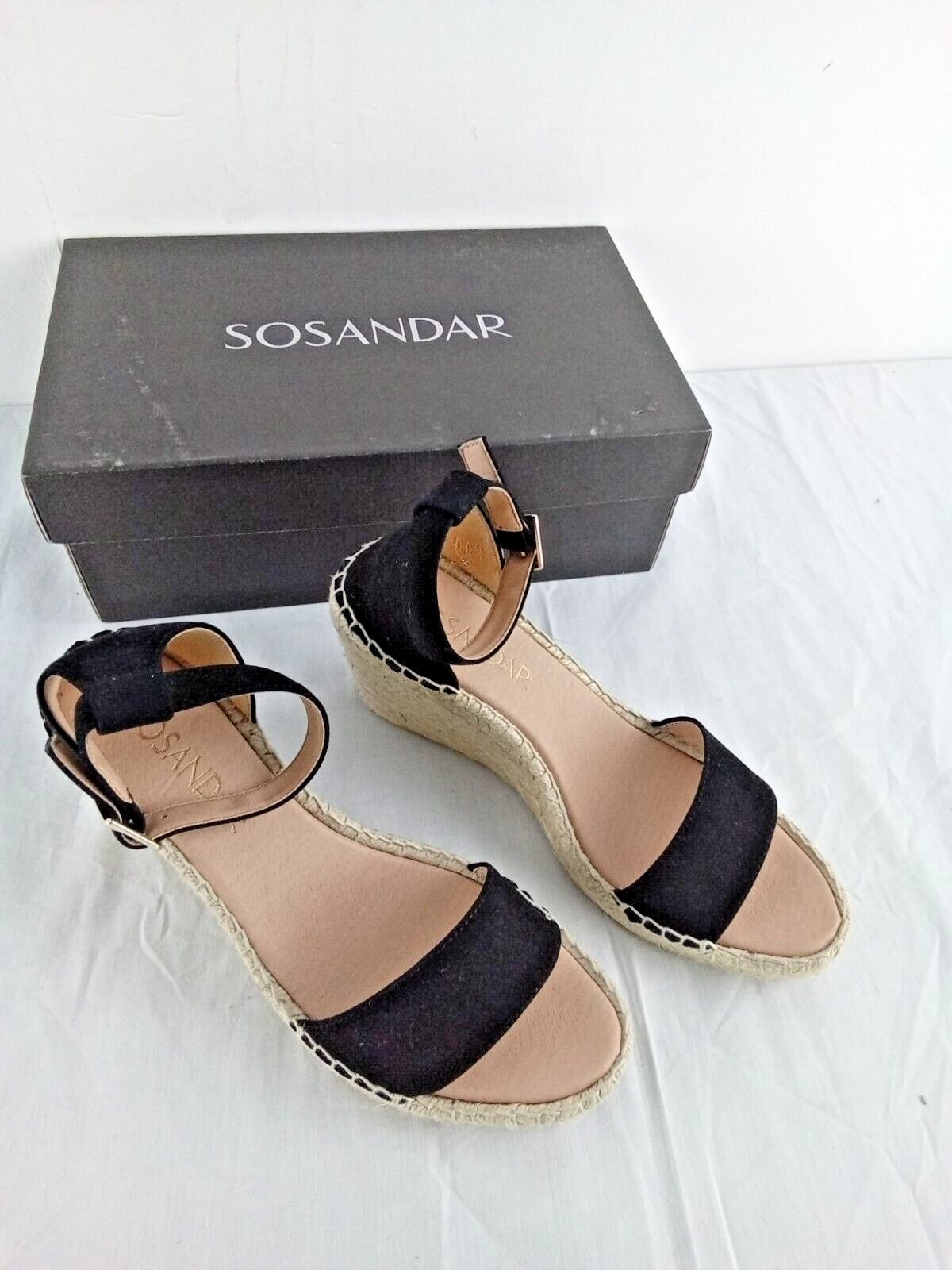 Sosandar Women's Espadrille UK6 Black Poesy Two Part Suede Wedge RRP £69  New F2 | eBay UK